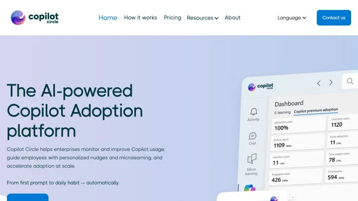 La home page di Copilot Circle